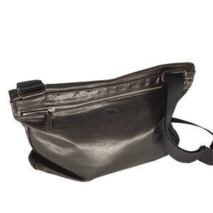 Longchamp Womens Medium Chocolate Leather Shoulder Sling Crossbody Messenger Bag
